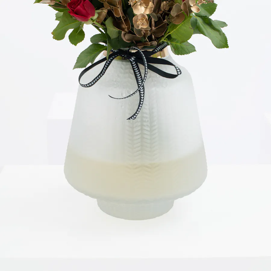 Red Baby Roses | White Vase 4