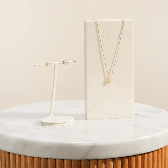 Pandora Pavé Circle & Pearl Stud Earrings and Necklace Set