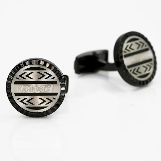 Roberto Cavalli Cufflinks | Silver and Black