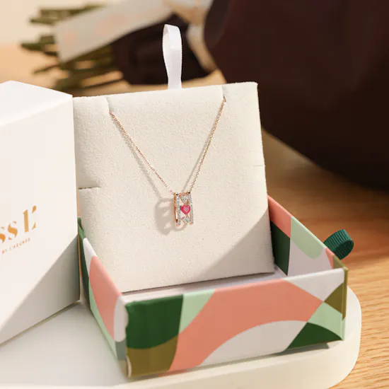 Miss L By L'azurde Heart Diamond & Colored Stones Necklace | Classic Romance Bouquet