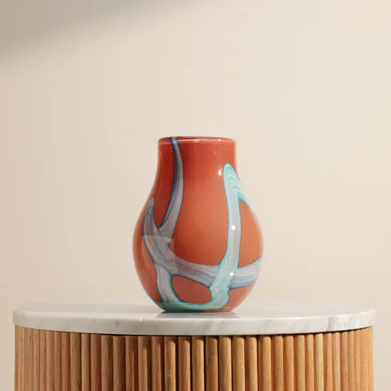 Flowerd Janet Schreiner Glass Vase