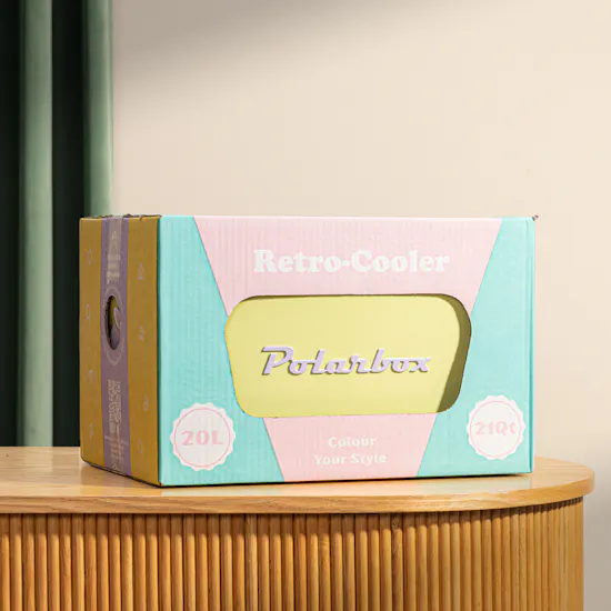 Polarbox Lime Green with Pink Font and Handle 20 L Ice Box