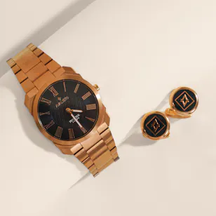 Avalieri Rose Gold Prestige Men's Watch Set