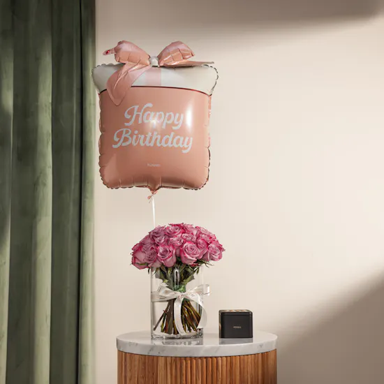 Fossil Raquel Women's Watch | Flowers Vase and Birthday Balloons