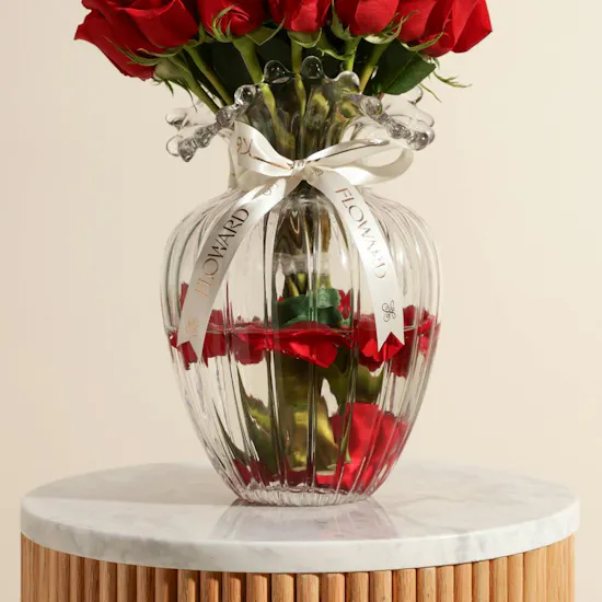 Romance Red Roses Vase
