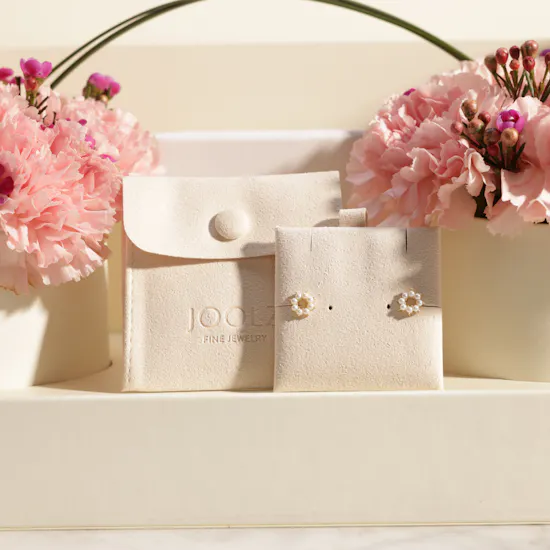Joolz Kids Pearl Rose Gold Earrings | Quiet Grace Flower Box