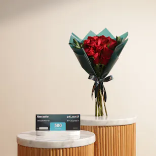 Almosafer 500 Points Gift Card | The Language of Love Roses Bouquet Almosafer 500 Points Gift Card | The Language of Love Roses Bouquet