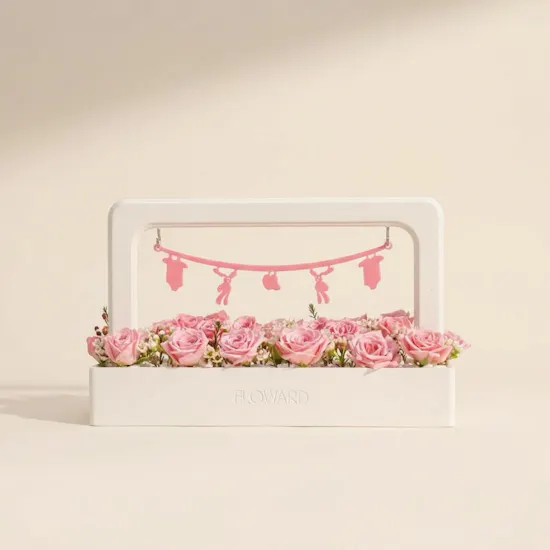 Pink Baby Girl Floral Tray