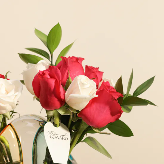 Saad Bashammakh Wooden Burgundy Box Set | Great Dignity Flowers Vase
