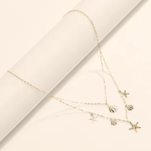 Miss L' Beach Layered Gold Necklace