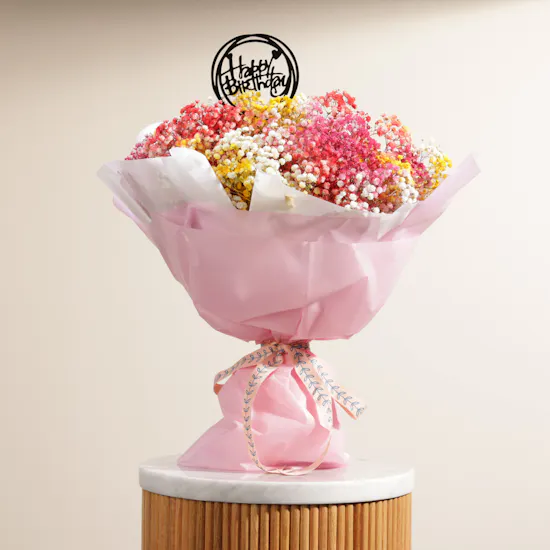 Birthday Colourful Gypsophila | Flowers Bouquet