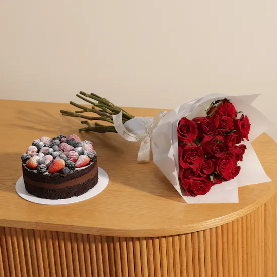 SugarMoo Chocolate Vegan Cake | Elegant Flowers