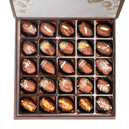 Svanah Dates with Chocolate Box | Purple Flowers