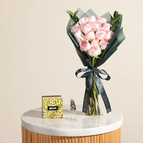 Just Cavalli Silver and Gold Women’s Watch | Charm Roses Bouquet