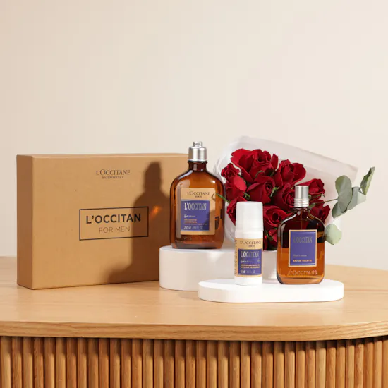 L’Occitane Men's Gift Box | Roses Hand Bouquet