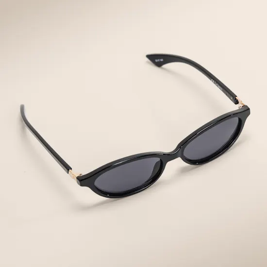 Le Specs Duskfall Oval Black Smoke Mono Women's Sunglasses