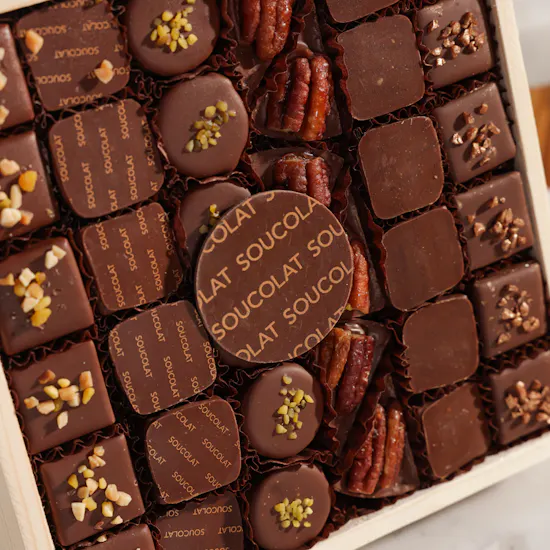 Soucolat Classic Chocolate Wood Tray | Shinny Flowers