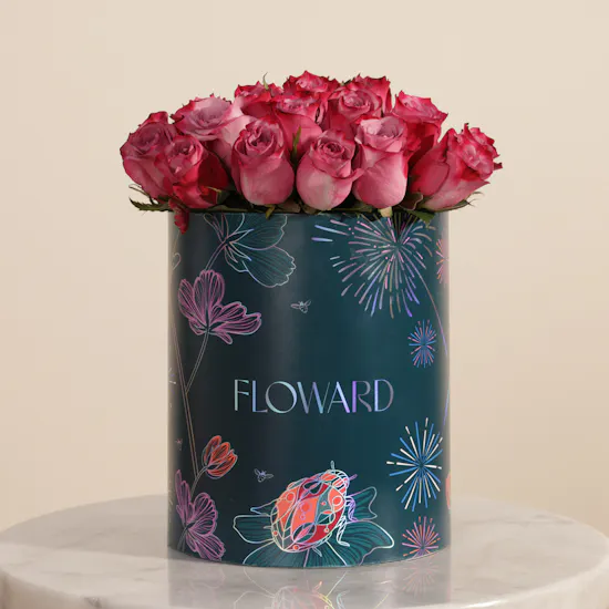 Royal Purple Rose Box | 25 Flowers