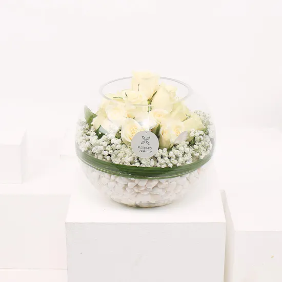 White Circle | Glass Vase