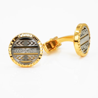 Roberto Cavalli Cuﬄinks | Silver and Gold	