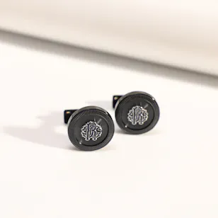 Roberto Cavalli Black Color Blue Log Cuﬄinks 