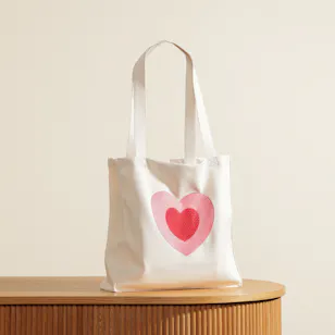Glossy Touch White Leather Bag with Heart Design