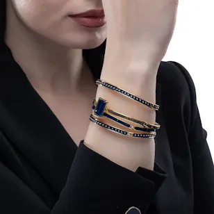 Alvira blue onyx bracelets- Gold plated