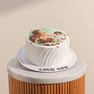 December Cake Personalized Photo White Cream Cake December Cake Personalized Photo White Cream Cake