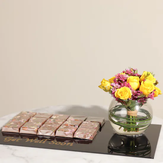 Floward Get Well Soon Chocolates | Rose Vase