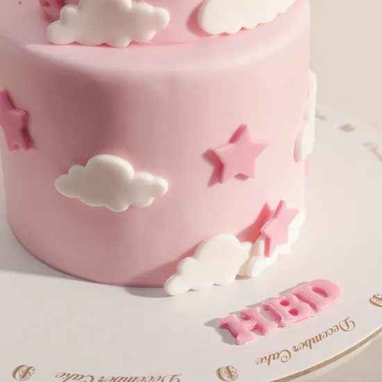 December Cake Elephant Two-Tier Pink Birthday Cake