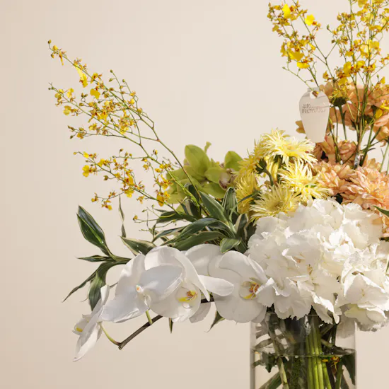 Shiny Sunrise Flowers Vase by September Studio