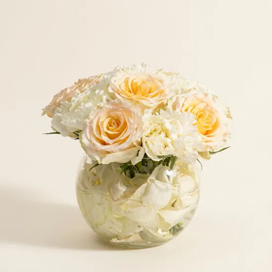 Dreamy White and Peach Flower Vase