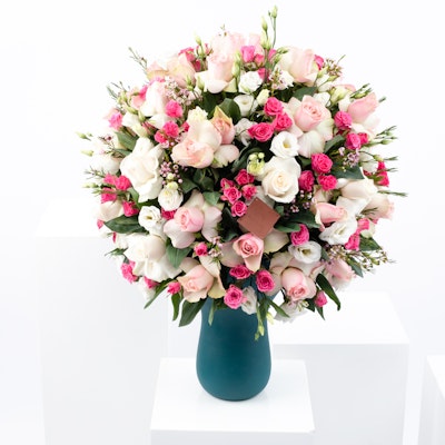 Pinky White Blossom | Green Vase