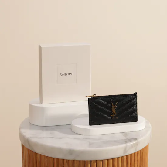 Saint Laurent Cassandre Matelassé Fragments Card Case