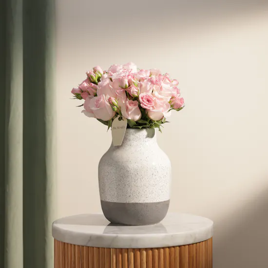 Whispering Pink Roses Vase