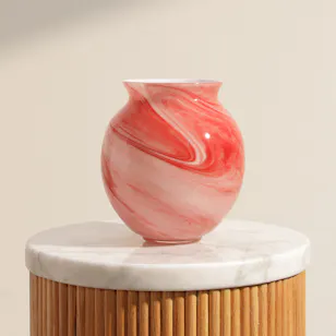 Floward Blush Marble Glass Vase Floward Blush Marble Glass Vase