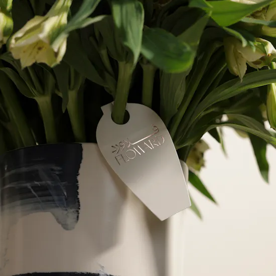 White Alstroemeria Vase