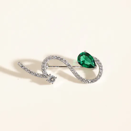 Floward Green Emerald Twisted Women's Jewelry Set