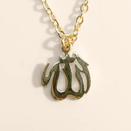 Hrh Gold-plated Allah Pendant Necklace