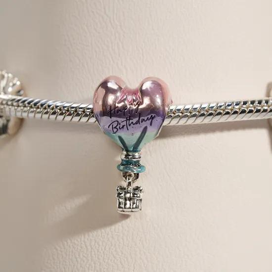 Pandora Snake Chain Birthday Heart Bracelet