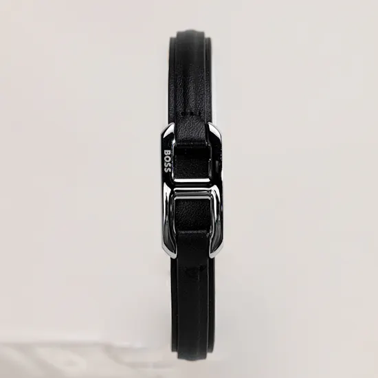 Hugo Boss Kode Black Leather Men's Wristband