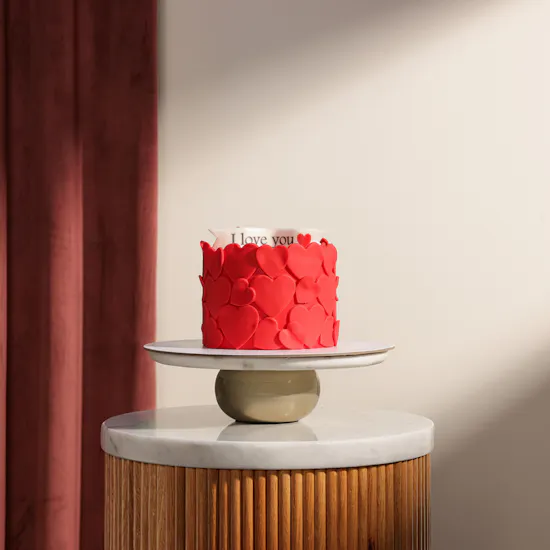 December Cake Red I Love You Cake