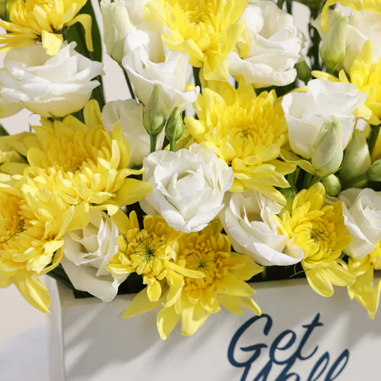 Personalized Get Well Soon Flowers Creamy Vase