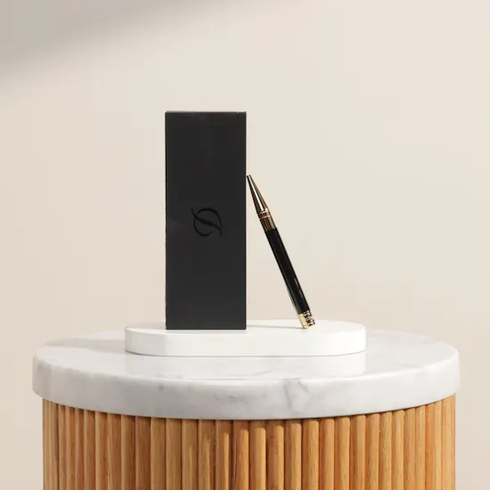S.T.Dupont D-initial Black And Gold Ballpoint Pen