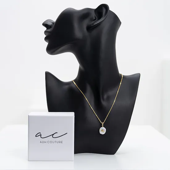 Scorpio Ash Couture Zodiac Necklace | Gold Plated | Pearl