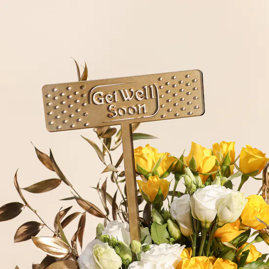 Get Well Soon Shiny Flowers Vase