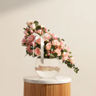 Pink Brust Flower Vase