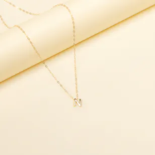 Miss L' Letter N Gold Necklace