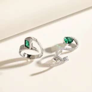 Floward Green Emerald Twisted Women's Jewelry Set