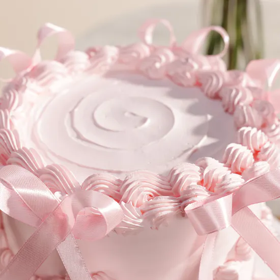 December Cake Pink Ribbon Cake | Happy Birthday Flowers